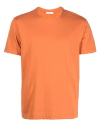 T-shirt à col rond orange Boglioli
