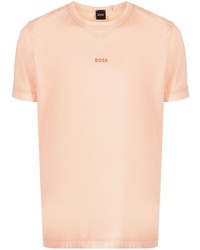 T-shirt à col rond orange BOSS