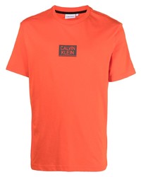 T-shirt à col rond orange Calvin Klein
