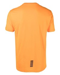 T-shirt à col rond orange Ea7 Emporio Armani