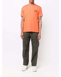T-shirt à col rond orange Woolrich