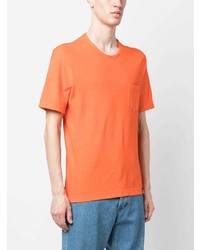 T-shirt à col rond orange Drumohr