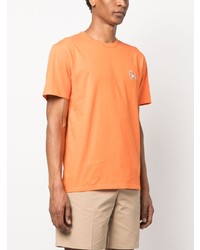 T-shirt à col rond orange MAISON KITSUNÉ