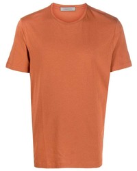 T-shirt à col rond orange Corneliani