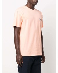 T-shirt à col rond orange MAISON KITSUNÉ