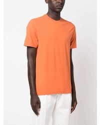 T-shirt à col rond orange Zanone