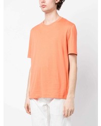 T-shirt à col rond orange Brunello Cucinelli