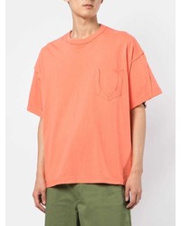 T-shirt à col rond orange Facetasm