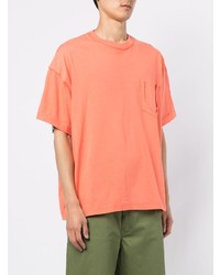 T-shirt à col rond orange Facetasm