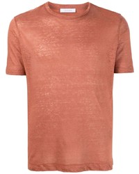 T-shirt à col rond orange Cruciani