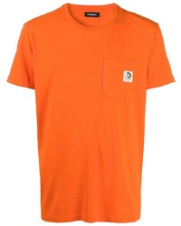 T-shirt à col rond orange Diesel