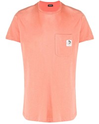 T-shirt à col rond orange Diesel