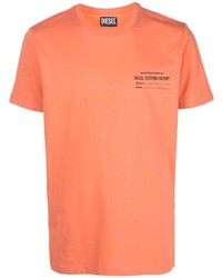 T-shirt à col rond orange Diesel