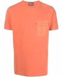 T-shirt à col rond orange Diesel