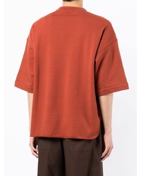 T-shirt à col rond orange Jil Sander