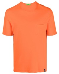 T-shirt à col rond orange Drumohr