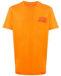 T-shirt à col rond orange Ea7 Emporio Armani