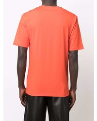 T-shirt à col rond orange Moschino