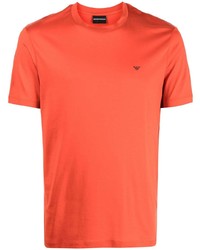 T-shirt à col rond orange Emporio Armani