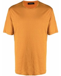 T-shirt à col rond orange Ermenegildo Zegna