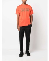 T-shirt à col rond orange VERSACE JEANS COUTURE