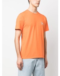 T-shirt à col rond orange MAISON KITSUNÉ