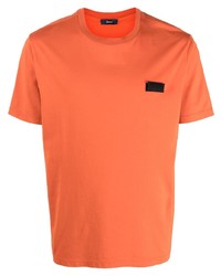 T-shirt à col rond orange Herno