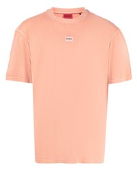T-shirt à col rond orange Hugo