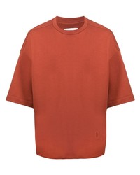 T-shirt à col rond orange Jil Sander