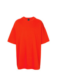 T-shirt à col rond orange Juun.J