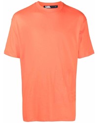 T-shirt à col rond orange Karl Lagerfeld
