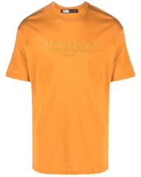 T-shirt à col rond orange Karl Lagerfeld