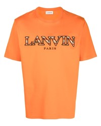 T-shirt à col rond orange Lanvin