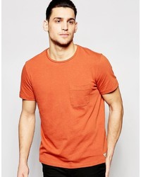 T-shirt à col rond orange Lee