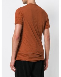 T-shirt à col rond orange Rick Owens