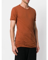 T-shirt à col rond orange Rick Owens