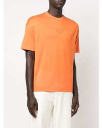 T-shirt à col rond orange Emporio Armani