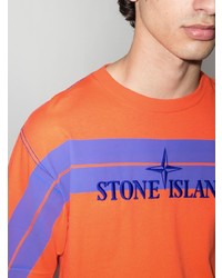 T-shirt à col rond orange Stone Island