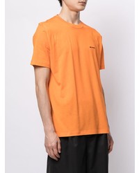 T-shirt à col rond orange Kiton