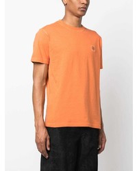 T-shirt à col rond orange Stone Island