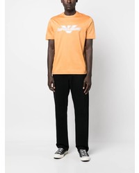 T-shirt à col rond orange Emporio Armani