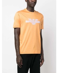 T-shirt à col rond orange Emporio Armani