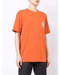 T-shirt à col rond orange Armani Exchange