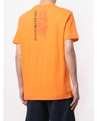 T-shirt à col rond orange Ea7 Emporio Armani