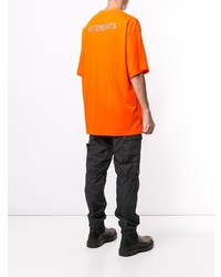 T-shirt à col rond orange Vetements