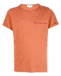 T-shirt à col rond orange Maison Labiche