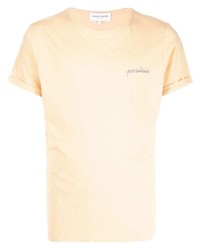 T-shirt à col rond orange Maison Labiche