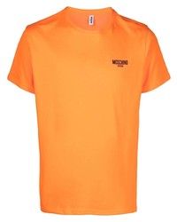 T-shirt à col rond orange Moschino