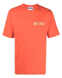 T-shirt à col rond orange Moschino