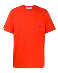 T-shirt à col rond orange MSGM